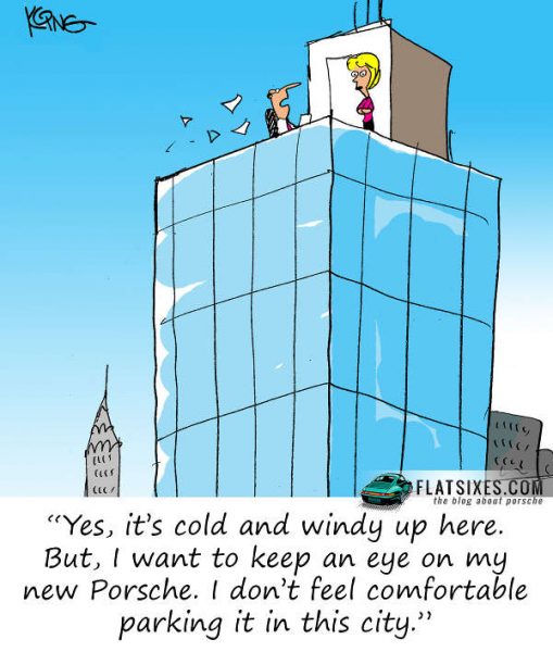 Porsche Building Top Cartoon 509x600
