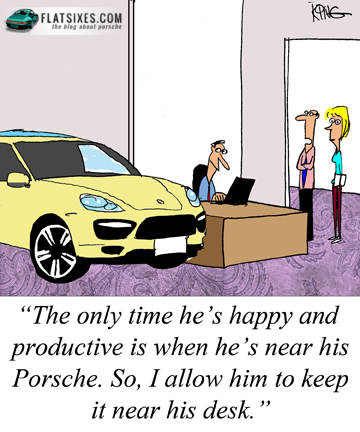 Porsche Cartoon Near Desk