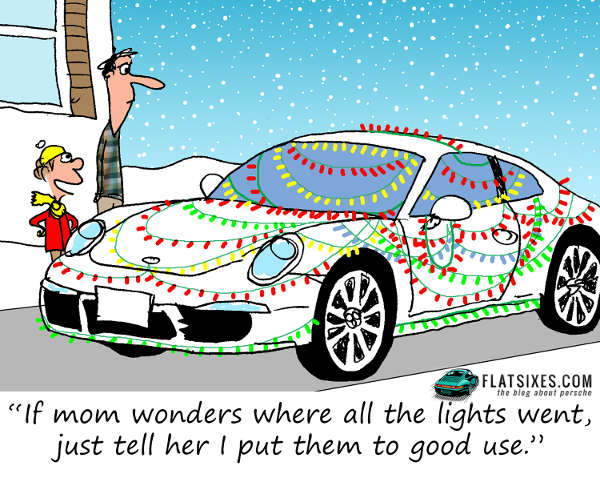 Porsche Used As Christmas Tree