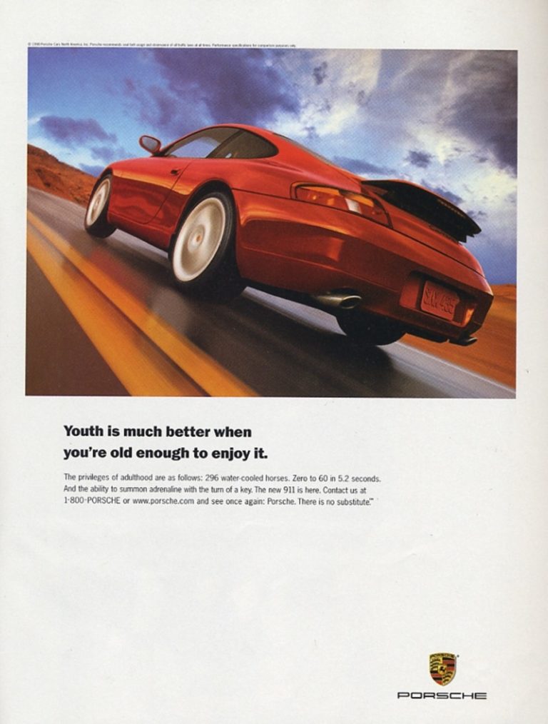 Ad Porsche 911 Rear Red Youth 1998
