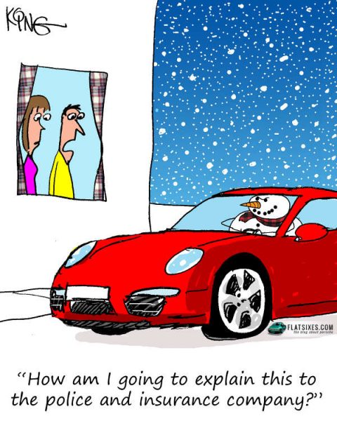 Frosty Steals Porsche Cartoon 480x600
