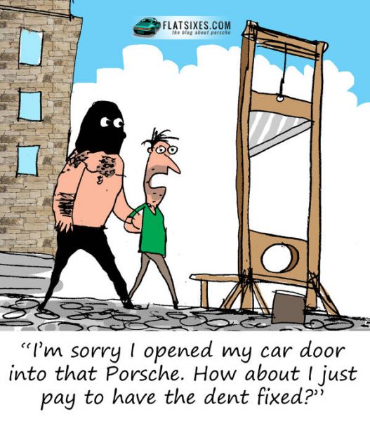 Porsche Cartoon Beheading 527x600
