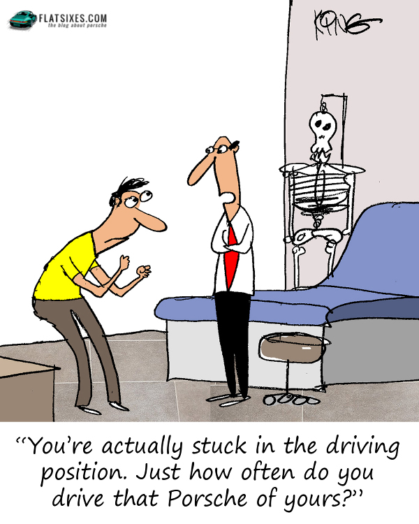 Porsche Cartoon Driving Position
