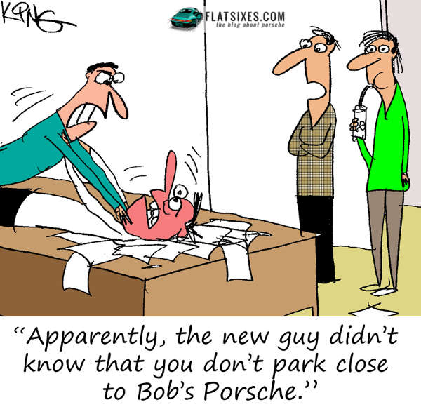 Porsche Cartoon Parking Too Close