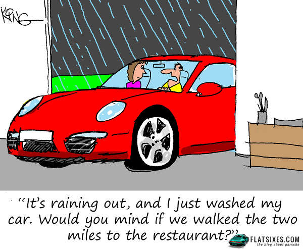 Porsche Cartoon Raining