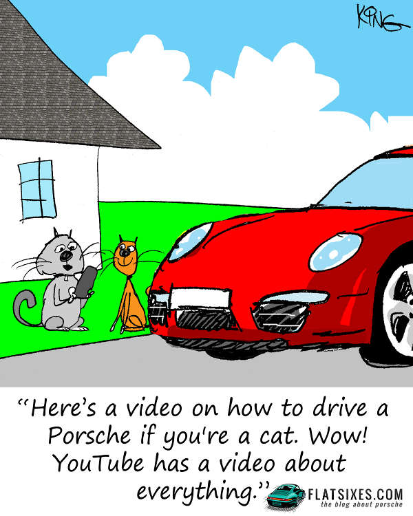 Porsche Cat Cartoon
