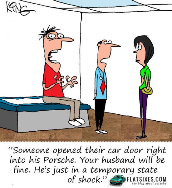Porsche Parking Cartoon 551x600